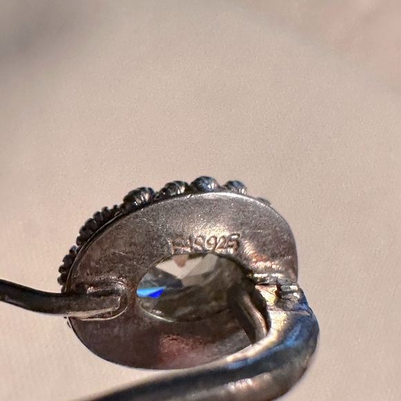 Sterling silver and stunning crystal center earrings. French clasp hook. - Picture 5 of 5